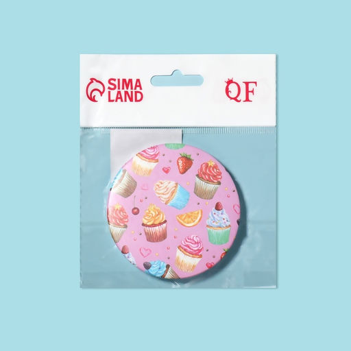 Цена за 2 шт. Зеркало складное Сладости, d=7.5 см, рисунок МИКС