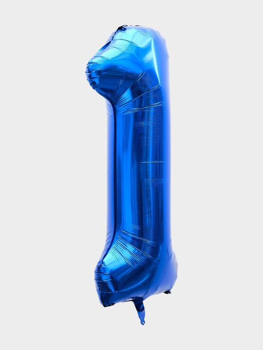 Цена за 2 шт. Воздушный шар фольгированный 40" Цифра 1, темно-синий