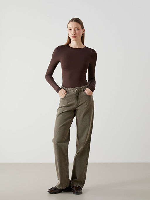 Bisiklet Yaka Kad?n Bodysuit