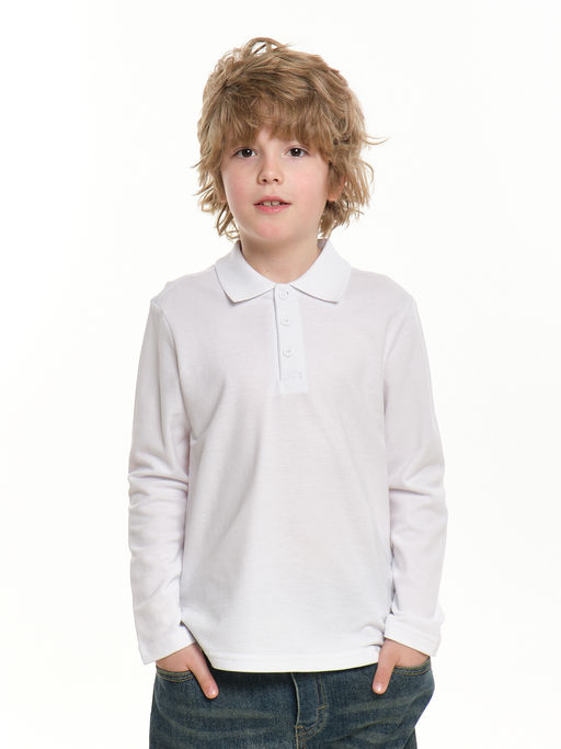 Футболка поло для мальчика в школу белый 22-1755 белый - Mini maxi фото 5