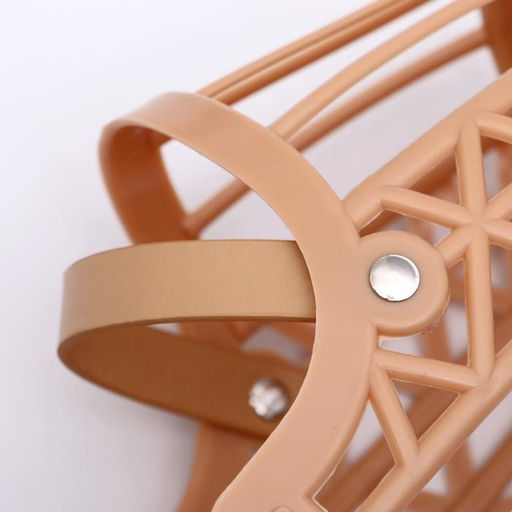 Намордник пластиковый №7 с ошейником из эко кожи ОМ 38 см ДН 14 см ОШ 55-72 см - Пижон фото 6