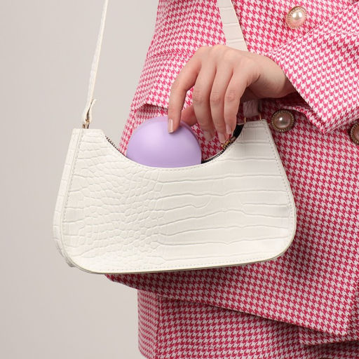 Расчёска массажная, круглая, складная, с зеркалом, d=7.5 см, в коробке, сиреневая