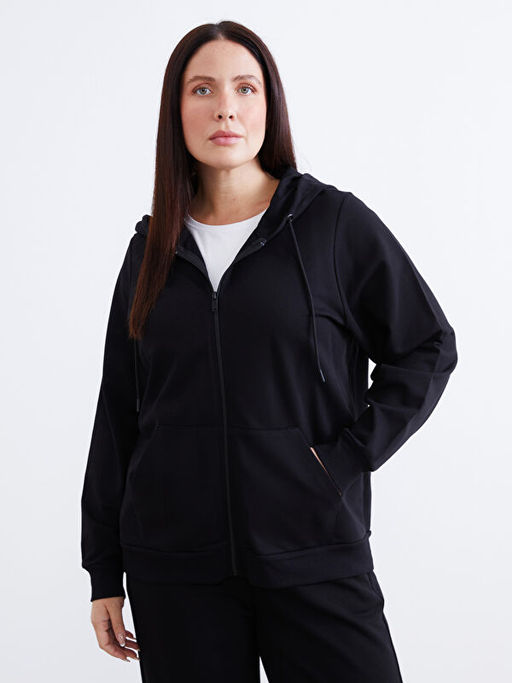 Kap??onlu Kad?n Fermuarl? Sweatshirt