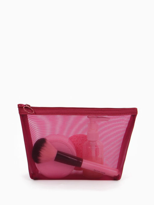 Косметичка Classic, сетка, на молнии, бордовая