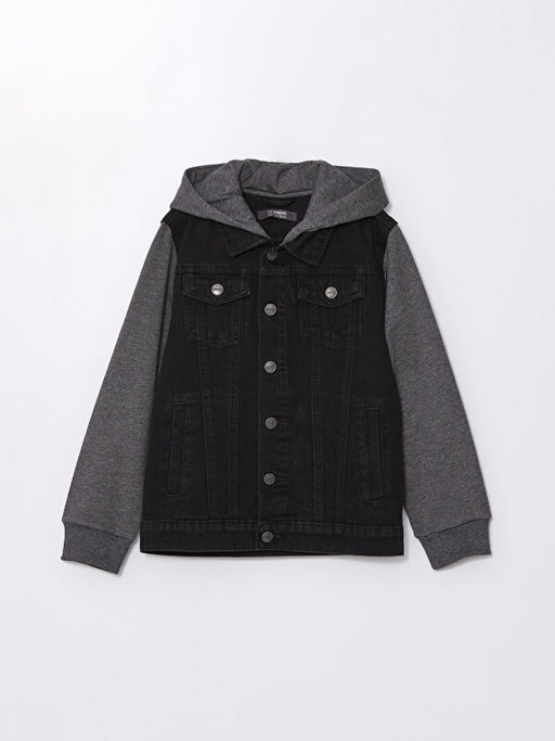 Kap??onlu Erkek ?ocuk Jean Ceket