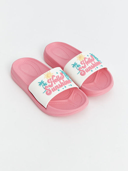 Bask?l? Tek Bantl? K?z ?ocuk Terlik