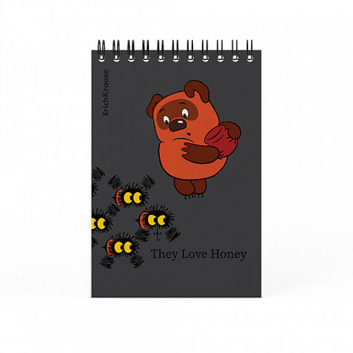 Цена за 4 шт. Записная книга на спирали ErichKrause Винни-Пух, А6, 60 листов, клетка_MIX-PACK  фото 6