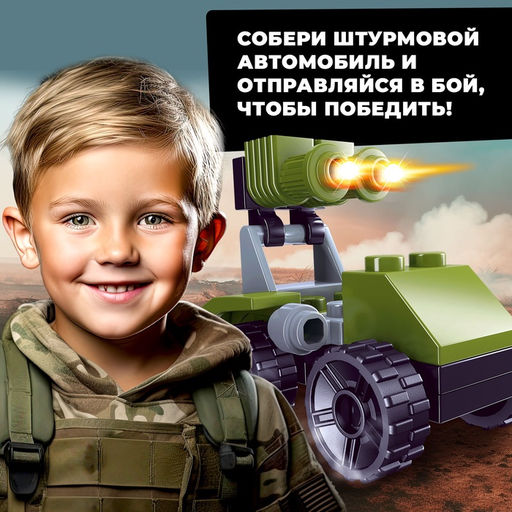 Цена за 2 шт. Конструктор Армия Штурмовая машина, 17 деталей - Unicon фото 4