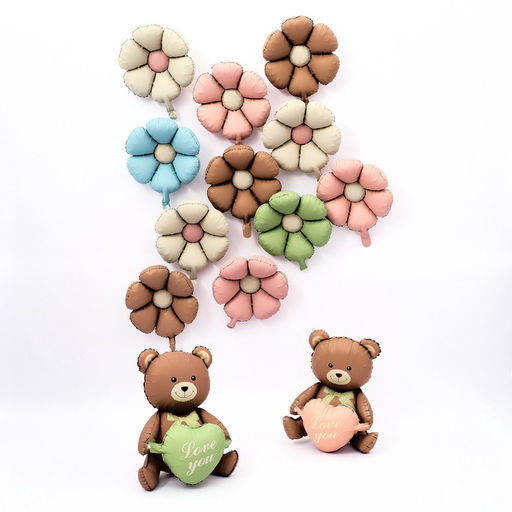 Воздушный шар фольгированный 37 Медвежонок с сердцем, матовый, под воздух - Страна карнавалия фото 7