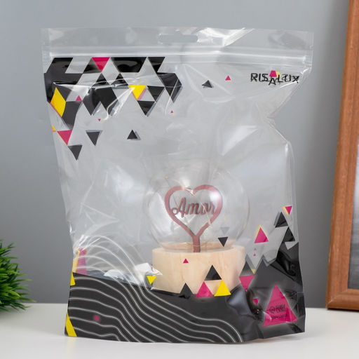 Фигурка светящаяся RISALUX «Сердечко», LED-ночник, 3×AG10, шар-8 см, 6.5×6.5×11.5 см