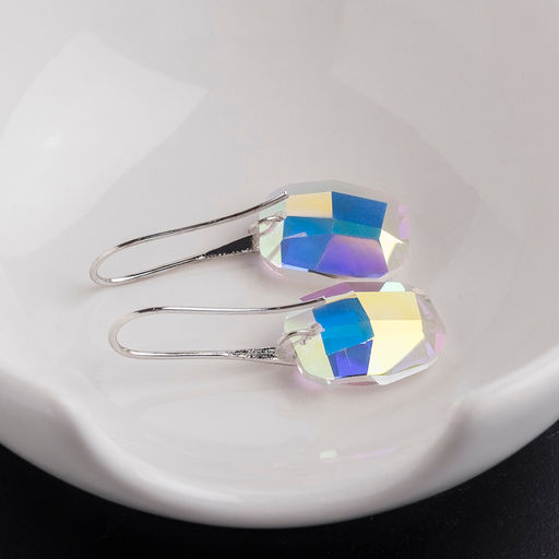 Серьги со стразами Сияние камня цвет радужный в серебре - Queen fair фото 2