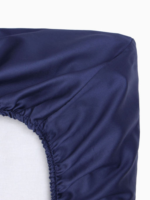 Простыня на резинке Этель 160*200*25 см, цв. синий,100% хлопок, мако-сатин, 114г/м2  фото 9