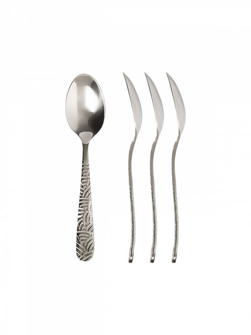 Набор столовых приборов 16 шт. серебро нержавеющая сталь - Denastia фото 3