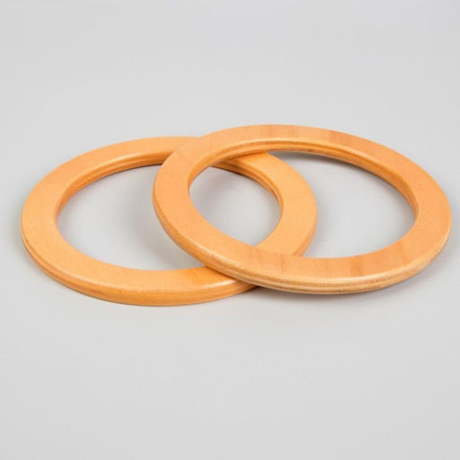 Ручки для сумки деревянные, d=10.2 / 13.2 см, 2 шт., бежевые