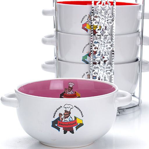 27317 Набор супниц 5пр 540мл на подставке LR (х6)