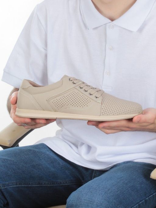 02-B1395-11 CAMEL Полуботинки спортивные мужские (натуральная кожа) - Фабричный китай фото 2