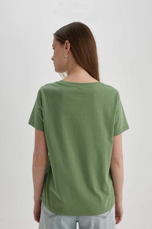 Футболка стандартного кроя с круглым вырезом и короткими рукавами с принтом - Defacto фото 6