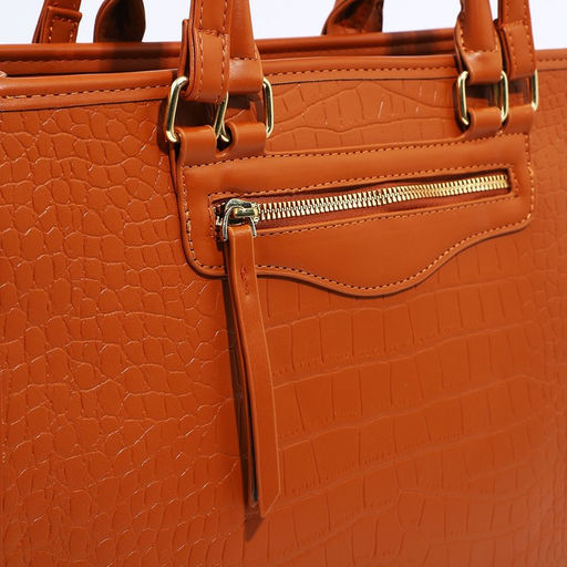 Сумка-тоут на молнии, цвет коричневый - Simaland фото 4