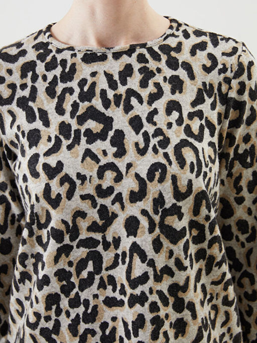 Bisiklet Yaka Leopar Desenli Kad?n Bluz