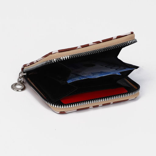 Кошелёк на молнии, отдел для карт, для монет, цвет коричневый - Simaland фото 2