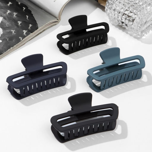 Цена за 12 шт. Крабик для волос «Матовый», прямой округление, 7.5 см, МИКС