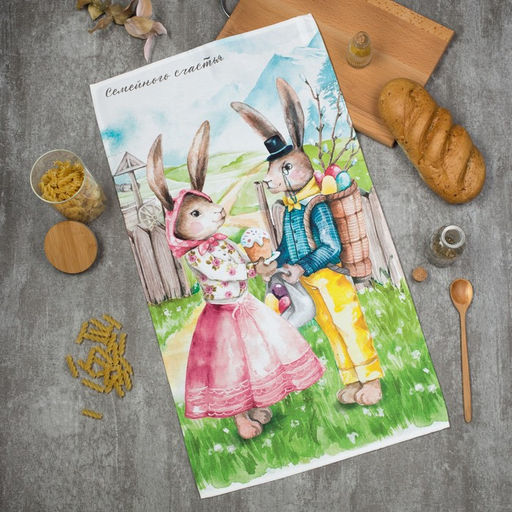 Полотенце Этель Семейного счастья 40х73 см, 100% хлопок, саржа 190 гр/м2  фото 6