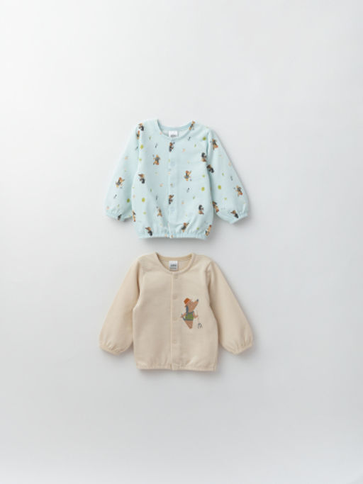 Кофта утепленная комплект 2шт., беж/бирюза - Lesi kids фото 13