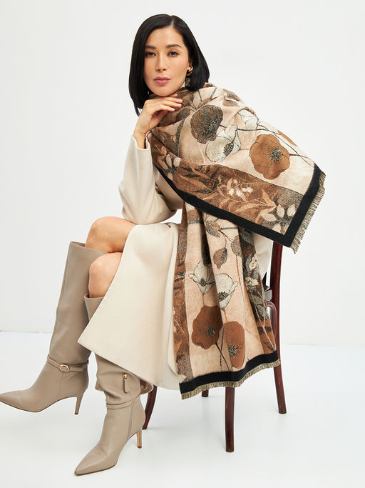 в СОСТАВЕ ШЕРСТЬ и КАШЕМИР Большой, мягкий, теплый однотонный двусторонний палантин. - Tantino фото 16