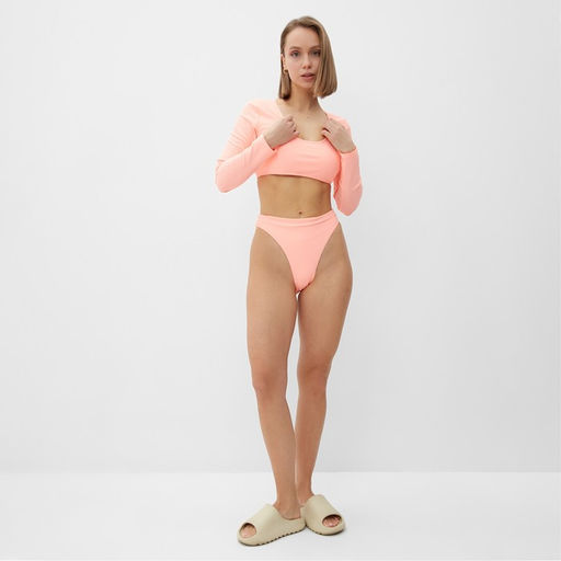 Купальник раздельный с длинным рукавом женский MINAKU, персиковый, размер 42