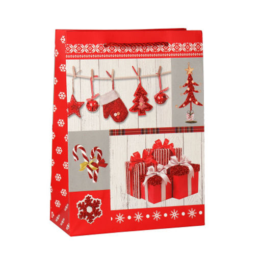 Цена за 12 шт. Пакет подарочный 18х24х8.5 / 362-52-S /уп 12/720/Новый год - ГалеонТрейд фото 3