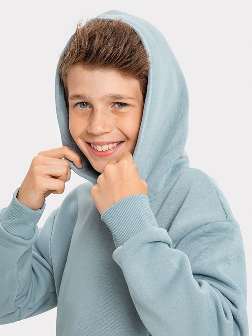 Худи для мальчиков серо-голубой с печатью - Mark formelle фото 4