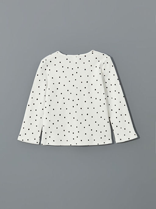 Bisiklet Yaka Puantiyeli K?z ?ocuk Ti??rt