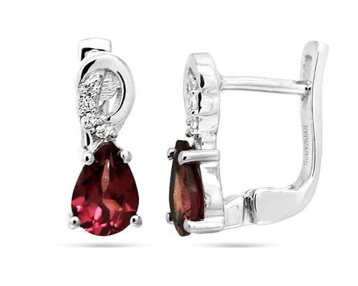 Серьги из серебра родолит, Алена
