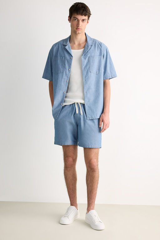 %100 Pamuk Relax Fit Jean K_sa Kollu G_mlek - Defacto фото 2