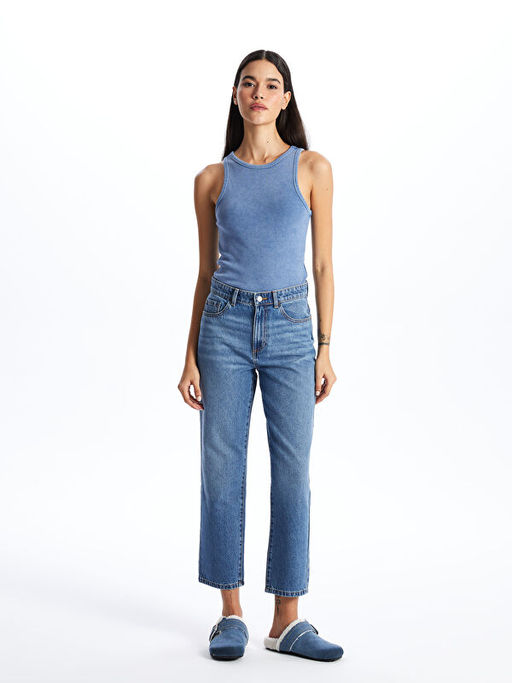 Straight Fit Kad?n Jean Pantolon