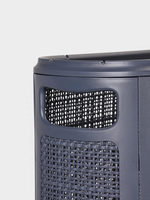 Плетёная корзина для белья с крышкой "Лён" 60л 43×20×80см, цвет графит