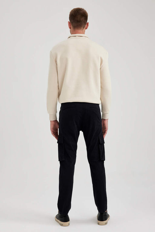 Габардиновые брюки узкого кроя с карманами-карго - Defacto фото 6