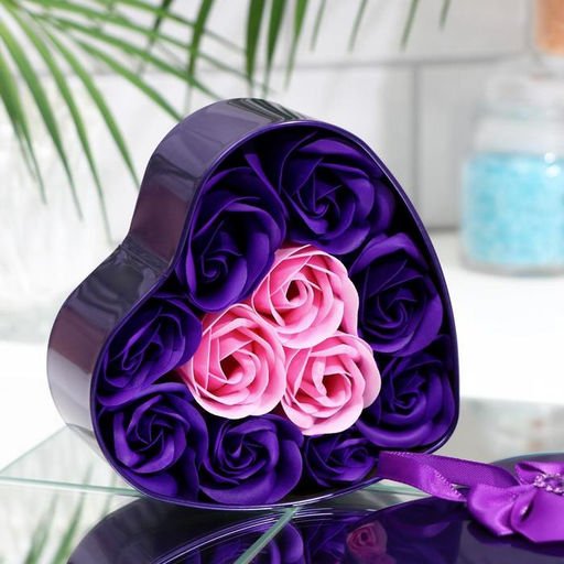 Мыльные розочки, фиолетовые и розовые, набор 11 шт. - SB BEAUTY фото 3