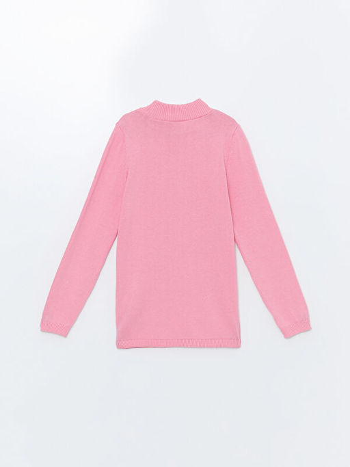 Dik Yaka Basic Uzun Kollu K?z ?ocuk Triko Kazak - Waikiki фото 3