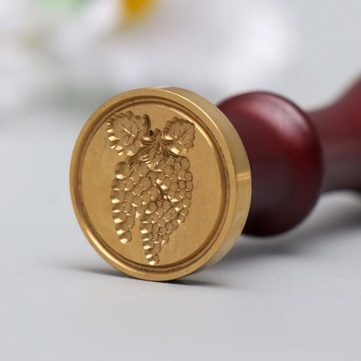 Печать для сургуча с деревянной ручкой «Виноград», 9×2.5×2.5 см