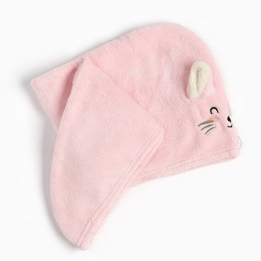 Полотенце-чалма для сушки волос Этель Милашка цвет розовый, 65х25 см, 100% п/э  фото 3