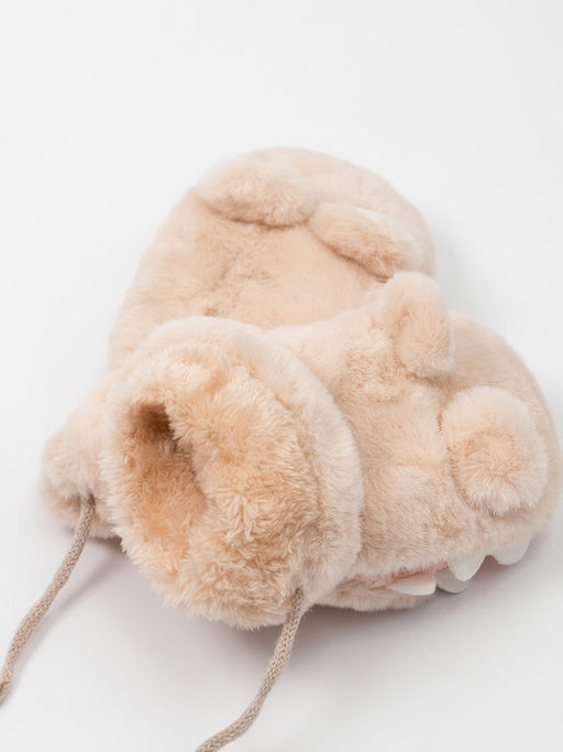 Варежки детские меховые на шнурке Kim Lin  фото 4