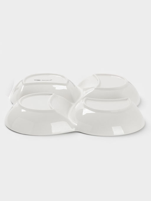 Менажница Доляна White Label, 4 секции, 26×4 см, фарфор, белая