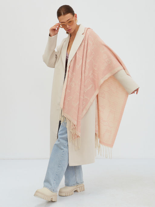 В составе шерсть. Большой теплый двусторонний палантин - Tantino фото 11