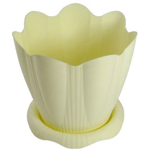 Цена за 3 шт. Горшок для цветов пластиковый 1,5л d-16см "Эдельвейс" с поддоном микс С191К