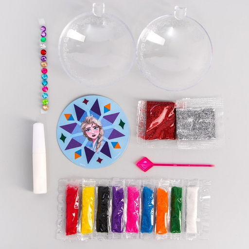 Ёлочный шар - фреска своими руками на новый год «Холодное сердце», набор для творчества