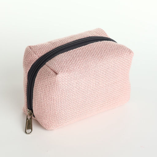 Косметичка женская на молнии, объёмная, маленькая, мягкая, розовая - Simaland фото 2