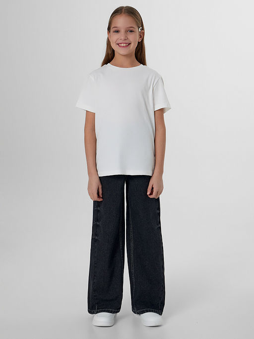 Джинсы для девочек серые Wide leg - Mark formelle фото 5