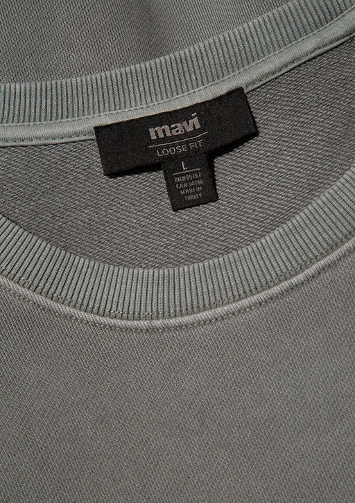 S?rt Detayl? Gri Sweatshirt - Mavi фото 6