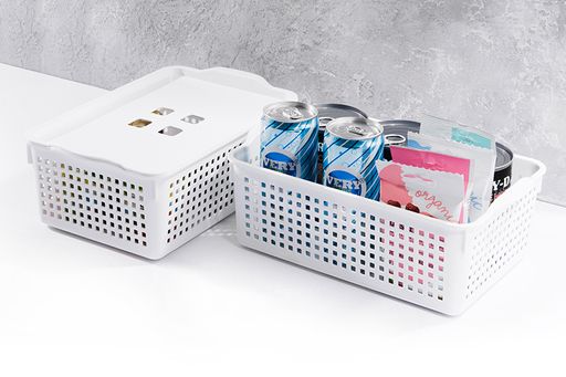 Корзинка с крышкой 3,8 л 29,5*18,5*10,5 см Лофт белая (модель 6431/06) - Elan gallery фото 2